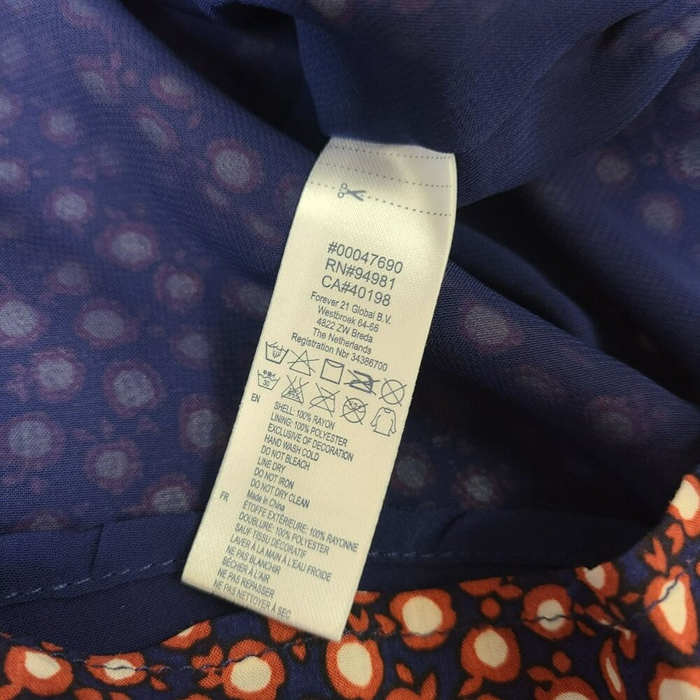 I Love H81 Womens SM Sleeveless Apple Polka Dot Print Dress Blue Red Rayon Lined - Picture 11 of 12